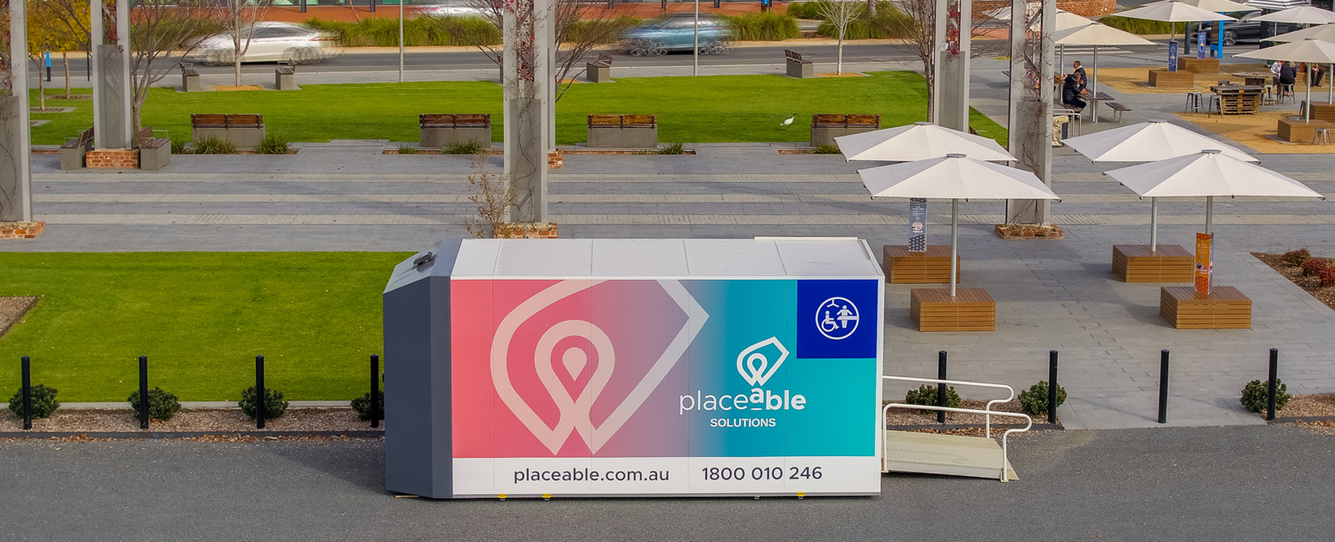 Placeable accessible bathroom pod
